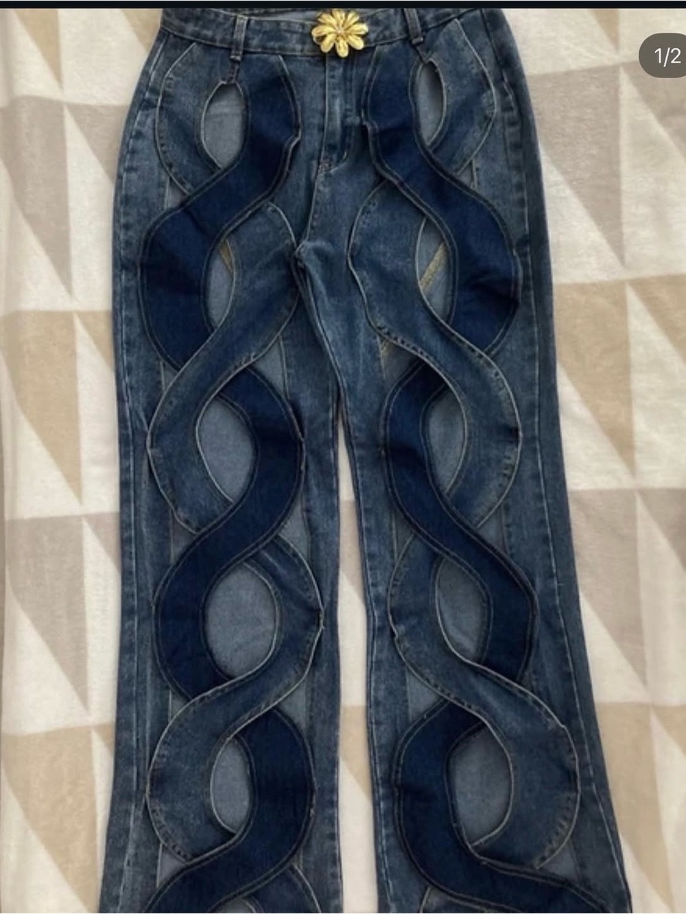 Womens Blue Sculpted Paneled Jeans
